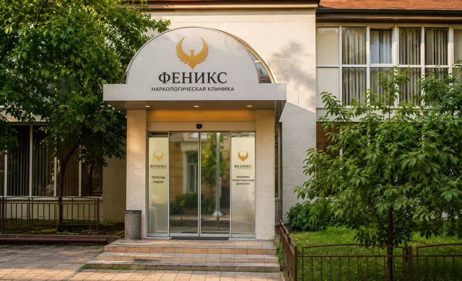 Вход в наркологическую клинику «Феникс» в Кумертау
